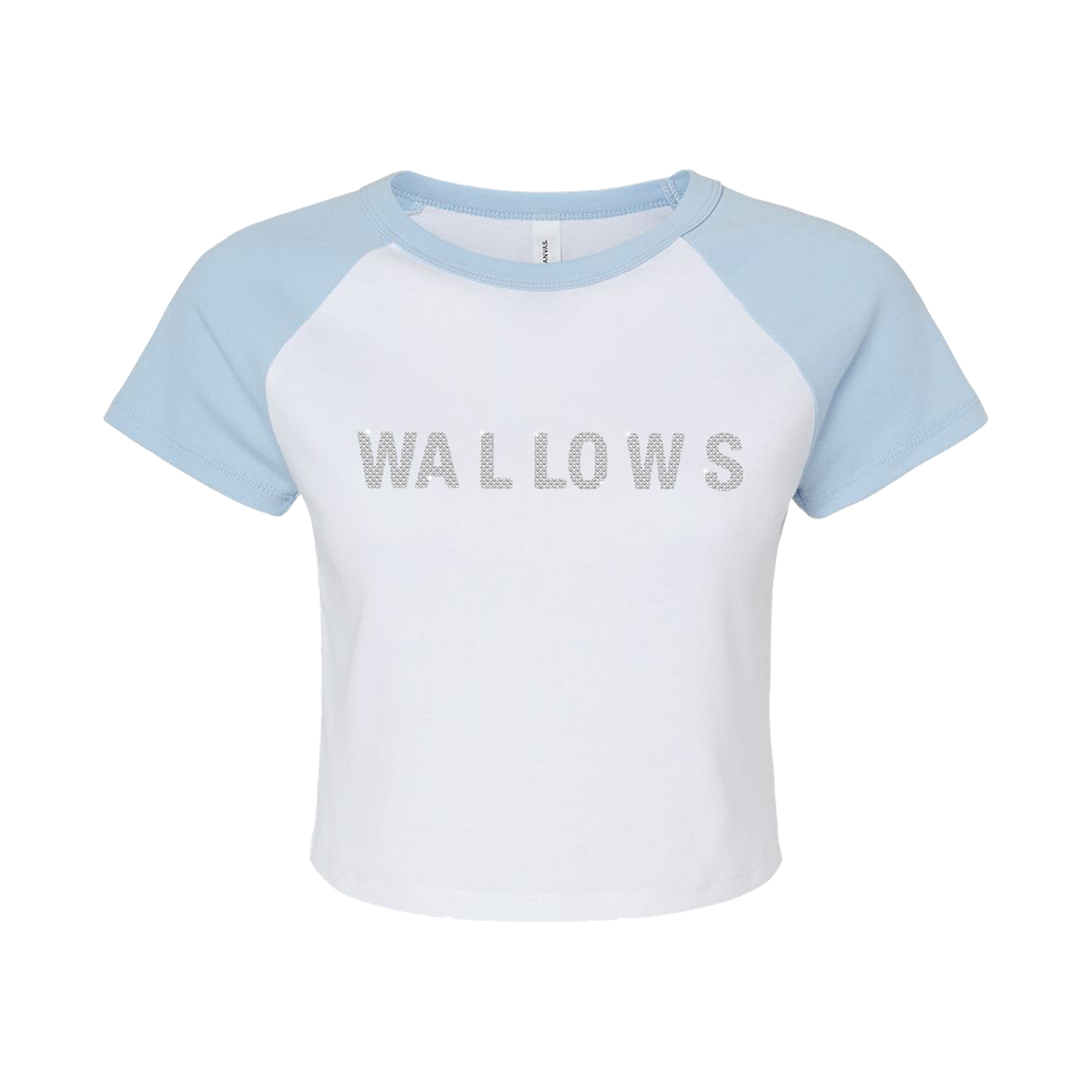 White/Blue Womens Crop Tee